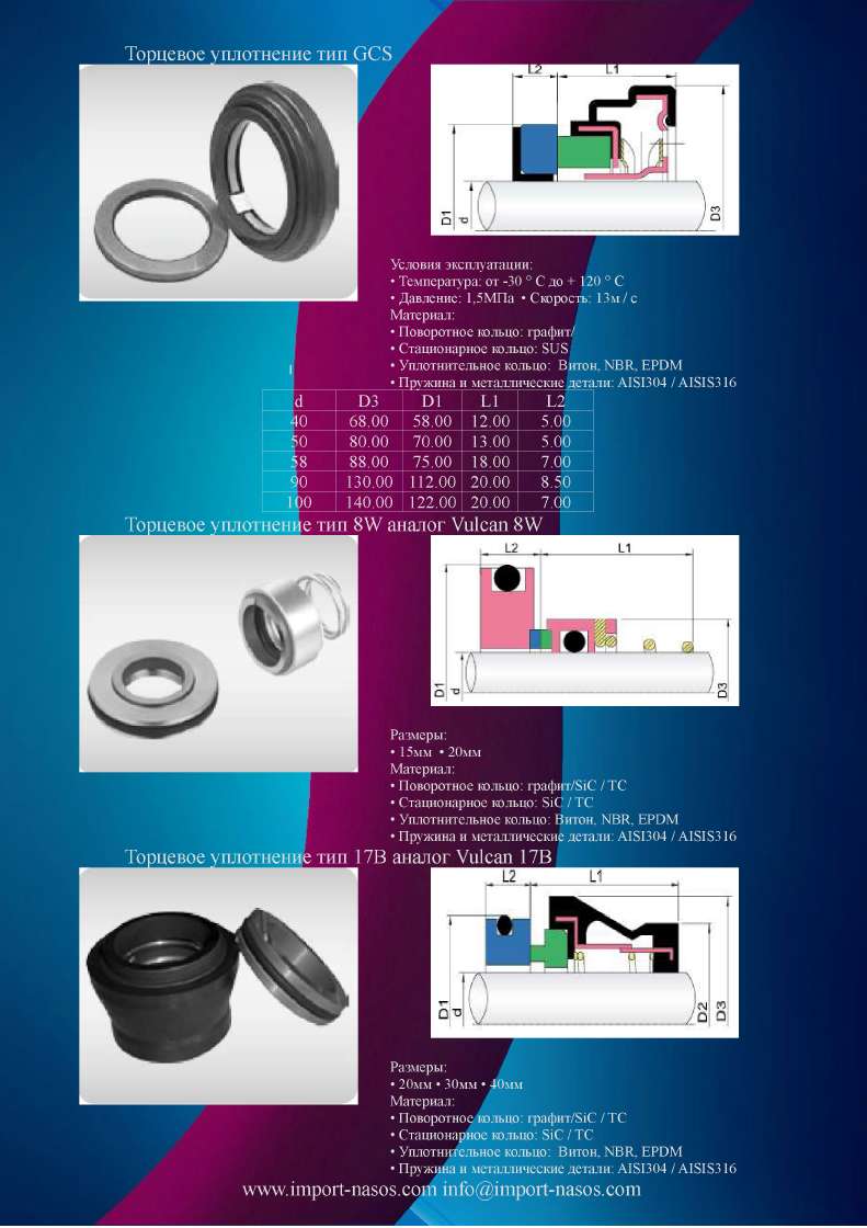 mechanical seal type IN8W 